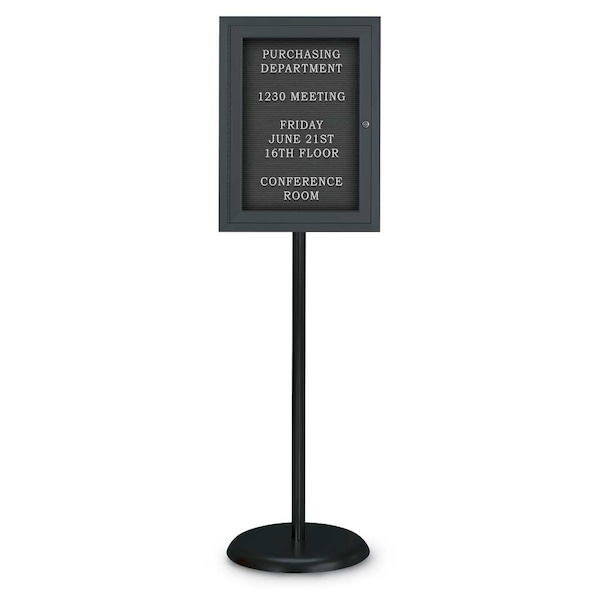 United Visual Products Corkboard, Triple Door, Radius Frame, 72x48", Bronze/Black UV70055-BRONZE-BLACK - main